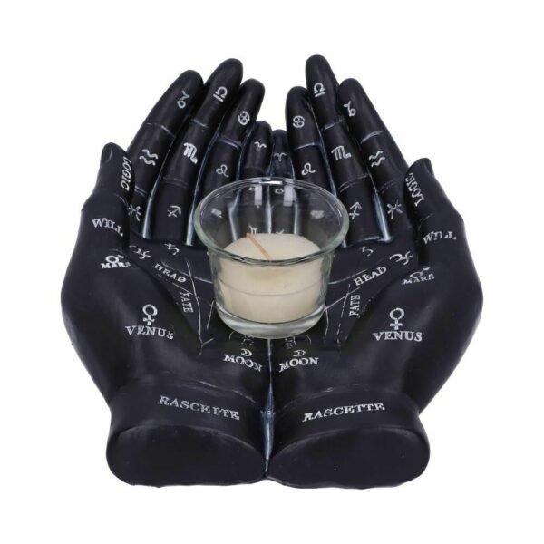 Palmist's Guide - Black T-Light Holder