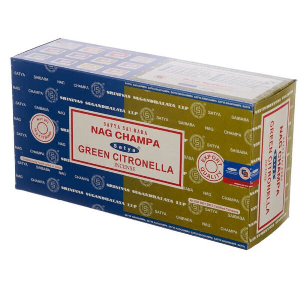 Home Fragrance~SATYA Sai BaBa Nag Champa & Green Citronella Incense Sticks 12 x 14 sticks