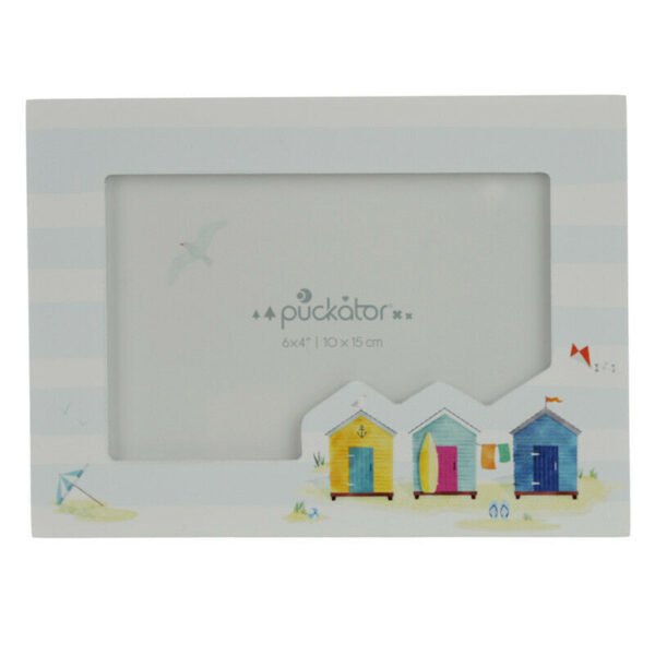 Home Decor~Wooden MDF Photo Frame Portside Seaside Beach Huts Fits 6"x4" 10x15cm Photo Gift
