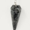 Magicun Stone~Indigo Gabbro Pendulum with Chain, Faceted (Natural Crystal Stone)