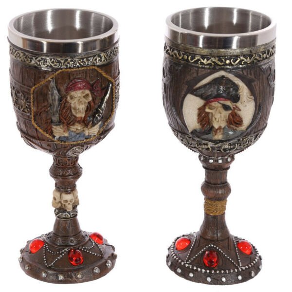 Home Decor~Pirate Design Decorative Goblet Chalice Cup Fantasy Ornament x 1