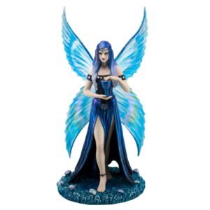 Fairy Collection~Enchantment Fairy With Clear Blue Wings Figurine Statue 10" High New In Box!