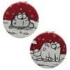 Collectable Design~1 x Simon's Cat Christmas Leatherette Compact Mirror Different image each side