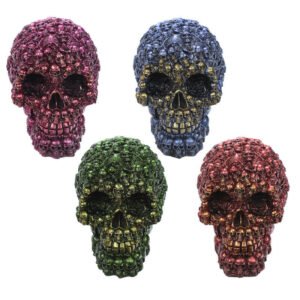 s-l1600_18b79175-5994-40a7-8976-8292e71beffc Home Decor~Fantasy Metallic Skull Ornament Head Art Statue Figurine