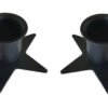Magic Candle~Set of 2 Solid Metal Black Star Pentagram Taper Candle Holders Bases