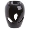 Home Fragrance~Simple Black High Gloss Bulb Shaped Ceramic Oil Burner