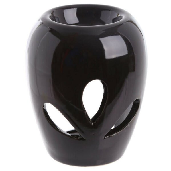 Home Fragrance~Simple Black High Gloss Bulb Shaped Ceramic Oil Burner