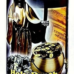 CANDLE COCKTAIL VELADORA HOLY DEATH FORTUNE-MUERTE FORTUNA PAINTED GOLD