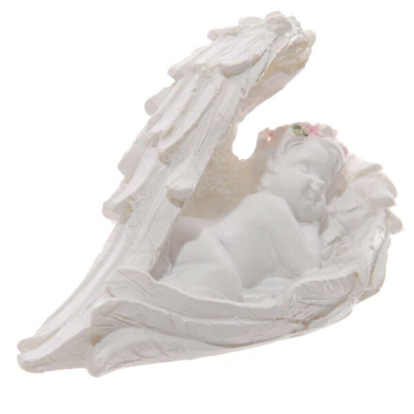 Home Decor~Decorative Rose Cherub Angel Sleeping Figurine