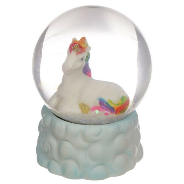Collectable design~1 x Collectable Rainbow Unicorn Snow Globe Ornament Glitter Shaker Ornament Gift