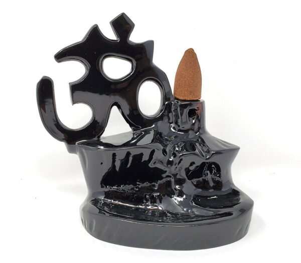 Home Fragrances ~OM Design Backflow Metal Cone Incense Burner Holder