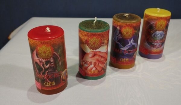 MagicunTarot Cloth~Set Candles Wicca Magic - Magic of Prosperity