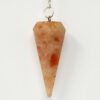 Magicun Stone~Red Moon Stone Pendulum with Chain, Faceted (Natural Crystal Stone)