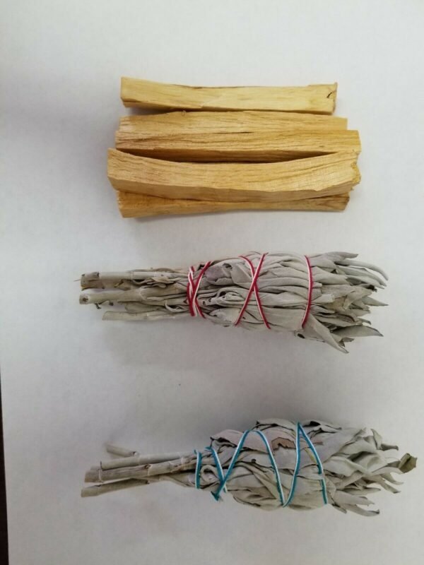 Palo Santo & Sage~15 Palo Santo Wood & 5 White Sage Smudge Torch: Cleansing Negativity Removal new