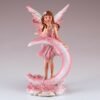 Fairy Collection~Mini Pink Fairy Standing With Moon Figurine 4" High Sparkly Glitter Resin New!