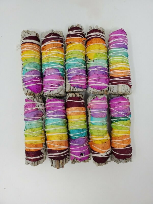 Palo Santo & Sage~5 California White Sage Smudge Sticks with Rose Petals 4" Negativity Removal