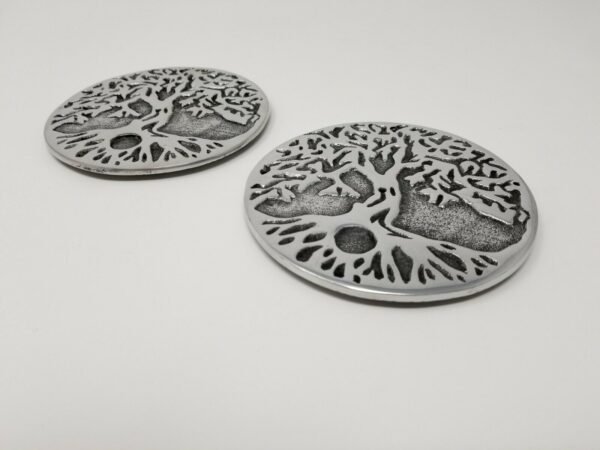 Home Fragrances ~Tree of Life Design 4-3/4" Stick Cone Incense Burner Ash Catcher Hot Plate 2 pcs