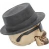 Magicun Giftware~Badass Gothic Large Fedora Hat Skull Ornament Figurine Skeleton Decor 15.8cm