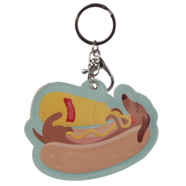 Collectable design~Fun Leatherette Hot Dog Keyring