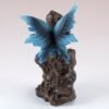 Fairy Collection~Mini Blue Fairy On Faux Geode Rock Figurine 4" High Resin New!