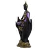 Home Decor~Purple, Gold and Black Thai Buddha Sitting in Hands Oriental Spiritual Ornament