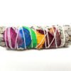 Palo Santo & Sage~7 Chakra Sage (White Sage with 7 Color Rose Petals) 3-4" Smudge Stick. (3 PACK)
