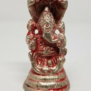 Hinduism Statues & Figures~Solid Brass Silver Plated Finish Ganesh 2"H