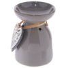 Home Decor~Ceramic Oil Burner - Wooden Heart Motif
