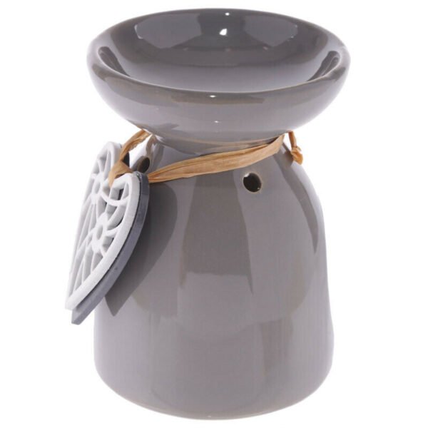 Home Decor~Ceramic Oil Burner - Wooden Heart Motif