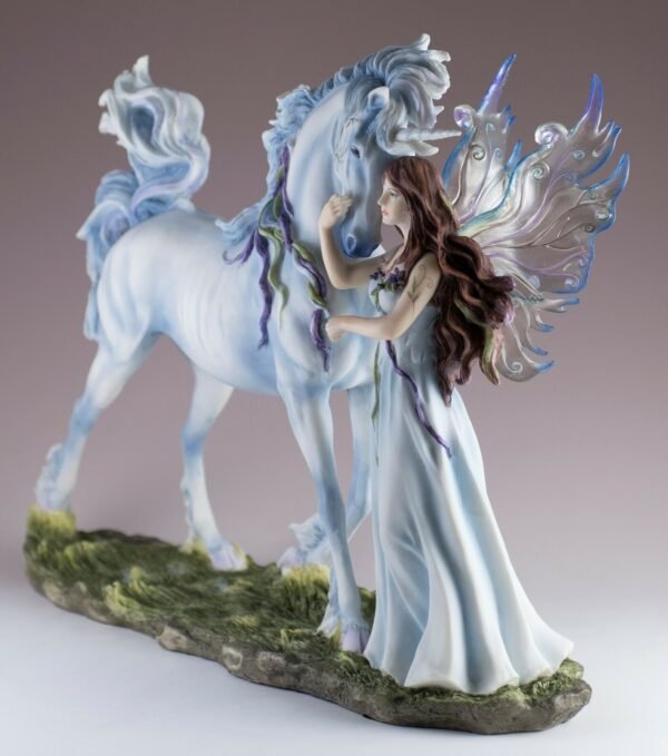 Fairy Collection~Blue Fairy With Unicorn Figurine 12" Long Highly Detailed Polystone New In Box