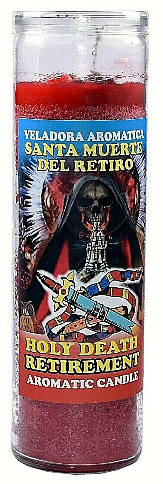 CANDLE COCKTAIL AROMATIC HOLY DEATH RETIREMENT-SANTA MUERTE DEL RETIRO