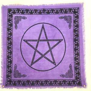 Witchcraft~Purple Pentagram Pentacle 24 X 24 Cotton Altar Tarot Cloth Wicca Pagan Free Ship