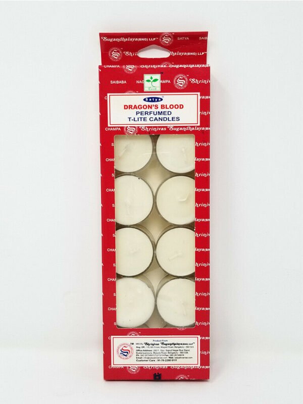 Home Fragrances ~Satya Dragons Blood Scented T-Lite Candles (12/box) - NEW