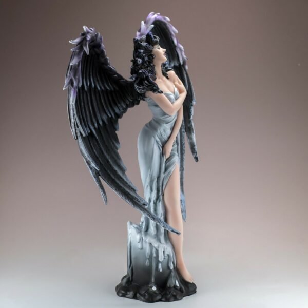 Fairy Collection~Gothic Dark Angel Fairy With Feather Wings Figurine Statue 13" High Resin New