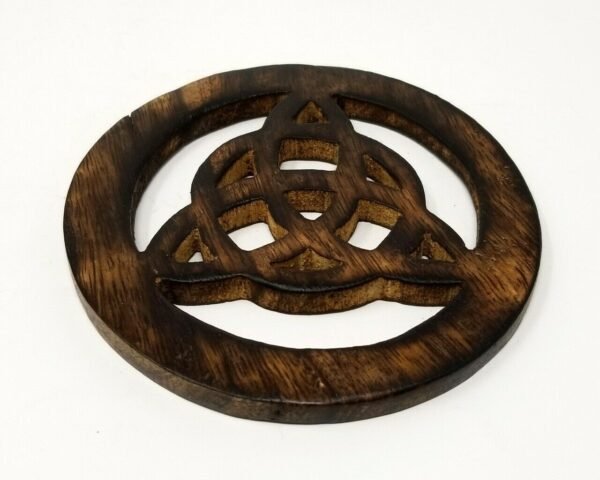 Wicca & Paganism~4" Triquetra Altar Tile, Wooden Carved and Stained (Wicca Pagan)