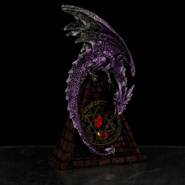 Collectable design~Stained Glass Window LED Dark Legends Dragon Figurine