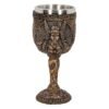 Magicun Giftware~Norse Myth Valkyrie Goblet Valhalla Lady Viking Chalice Bronzed Gift Decor