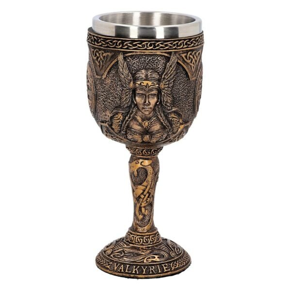 Magicun Giftware~Norse Myth Valkyrie Goblet Valhalla Lady Viking Chalice Bronzed Gift Decor