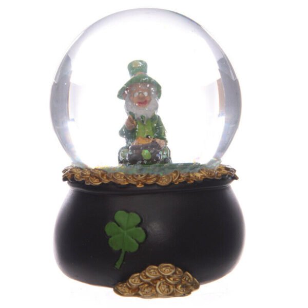 Collectable design~Novelty Lucky Leprechaun Pot of Gold Snow Globe Glitter