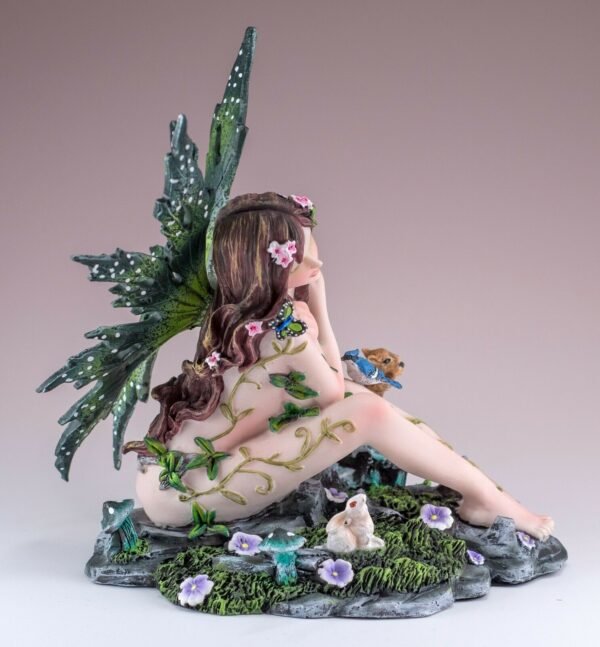 Fairy Collection~Dream Eden Fairy With Bird, Butterfly,Squirrel, Rabbit 7" High Resin Statue New!