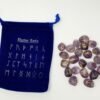 Runes & Stones~Natural Purple Amethyst Stone Rune Set Healing 25 pc with Velvet Bag