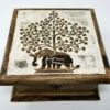 Wicca & Paganism~NEW Elephant Tree Wooden Carved Box, 4 x 6", Hand Carved, Brand New