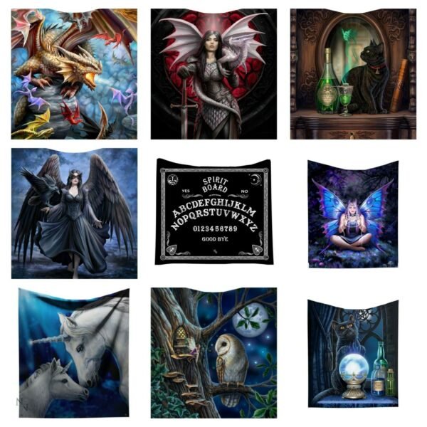 Magicun Giftware~Gothic Fantashy Throw Fleece Blanket By Anne Stokes Lisa Parker James Ryman Gift