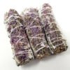 Palo Santo & Sage~White Sage & Purple "Royal" Lavender Flower Smudge Stick 4" (6 PACK)