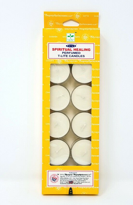 Home Fragrances ~Satya SPIRITUAL HEALING Scented T-Lite Candles (12/box) - NEW