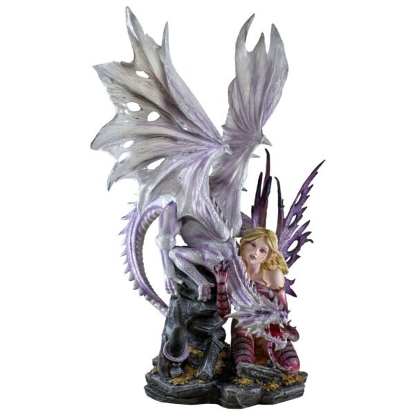 Fairy Collection~Large Scale Reptilian Fairy With Dragon Figurine Statue 22.5" High New!