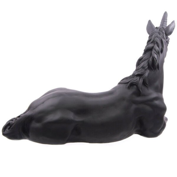 Home Decor~Lying Black Unicorn Garden Ornament Height 33cm Length 46cm Width 23cm
