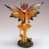 Fairy Collection~Orange and Gold Fairy Sitting On Mushroom Figurine Statue 7.5" High New In Box!