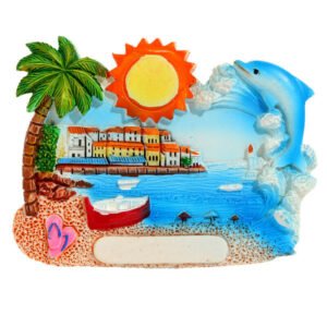 Collectable design~Collectable Seaside Souvenir Dolphin Postcard Magnet.