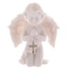 Home Decor~Cute Praying Cherub Figurine Holding Jewelled Silver Cross Ornament Gift Novelty